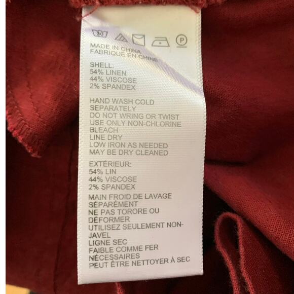 Urban Outfitters Women Angelique Belted Sleeveless Linen Mini Dress Red Size 2 - Picture 9 of 9